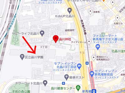 品川神社　グーグルマップ